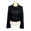 Banana Republic Blazer Size M Black Cotton Spandex Double Breasted Cropped