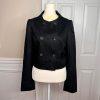Banana Republic Blazer Size M Black Cotton Spandex Double Breasted Cropped