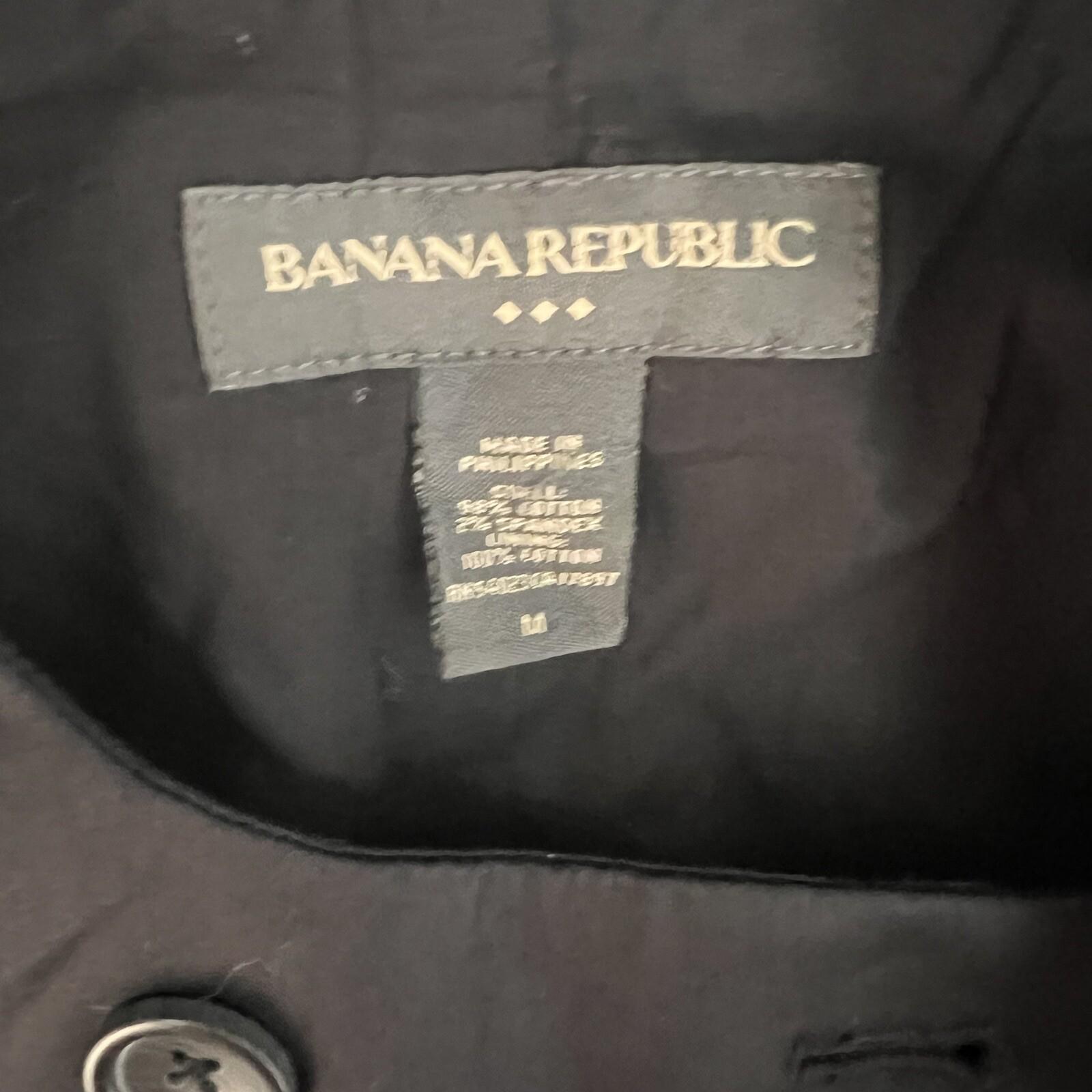 Banana Republic Blazer Size M Black Cotton Spandex Double Breasted Cropped