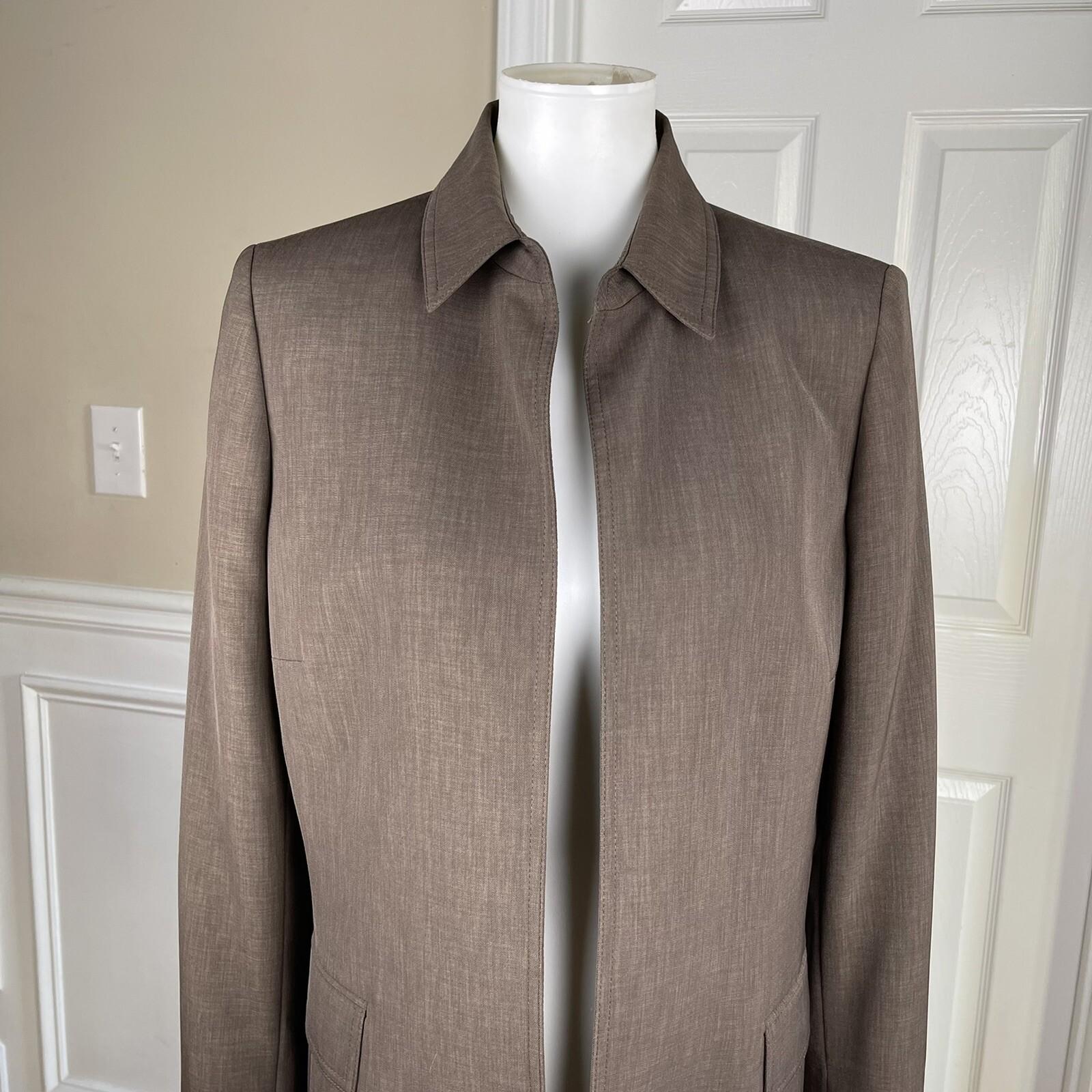 KASPER 2PC Open Front Darkwood Aurora Polyester Open Front Pant Suit Size 10