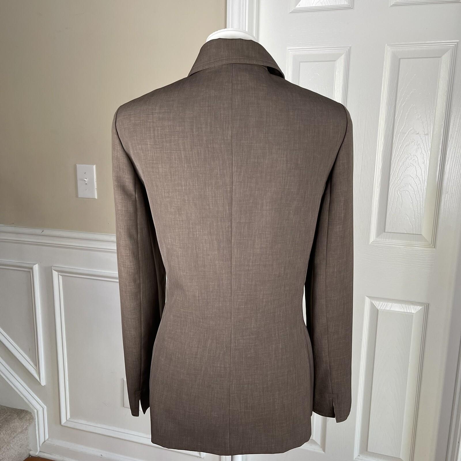 KASPER 2PC Open Front Darkwood Aurora Polyester Open Front Pant Suit Size 10
