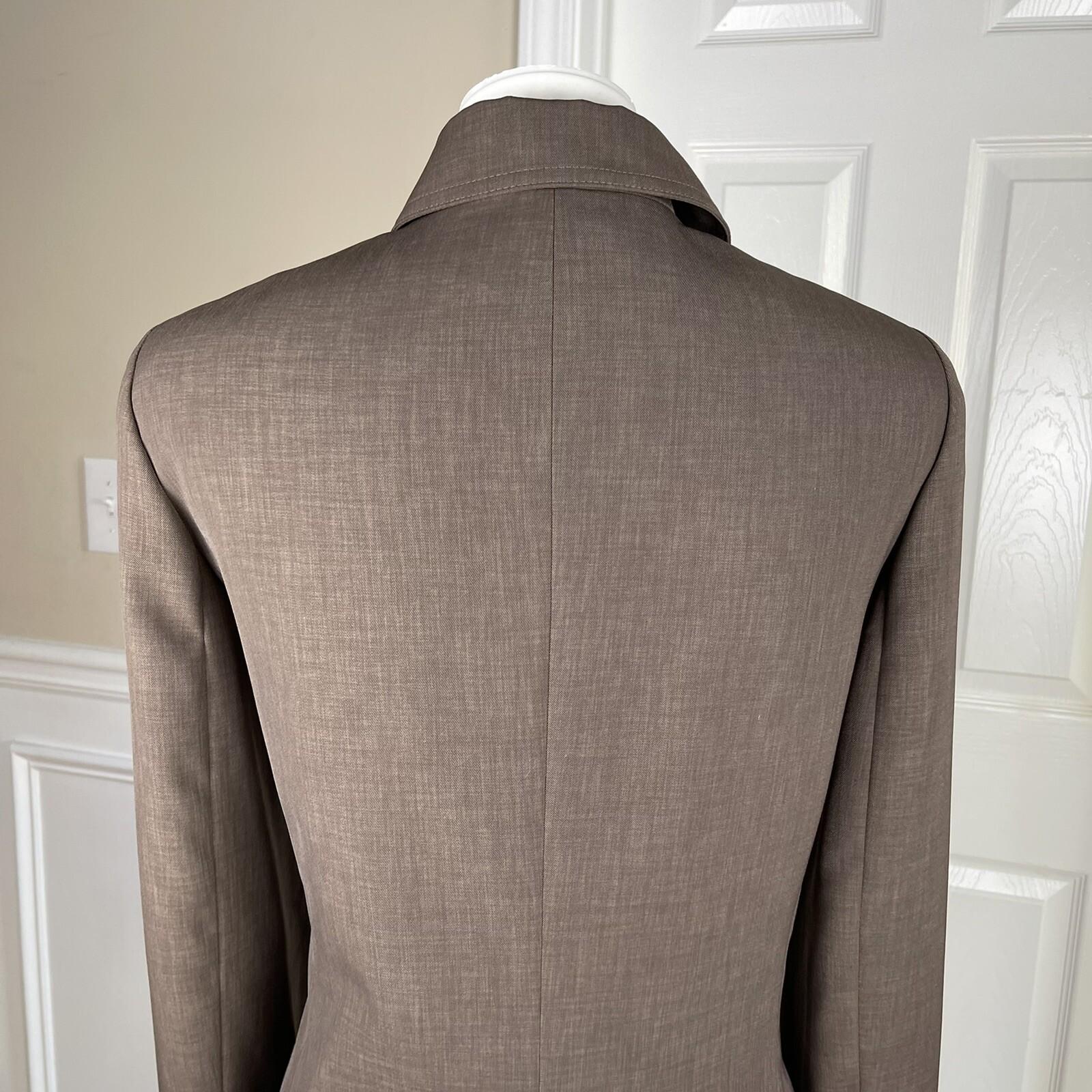 KASPER 2PC Open Front Darkwood Aurora Polyester Open Front Pant Suit Size 10