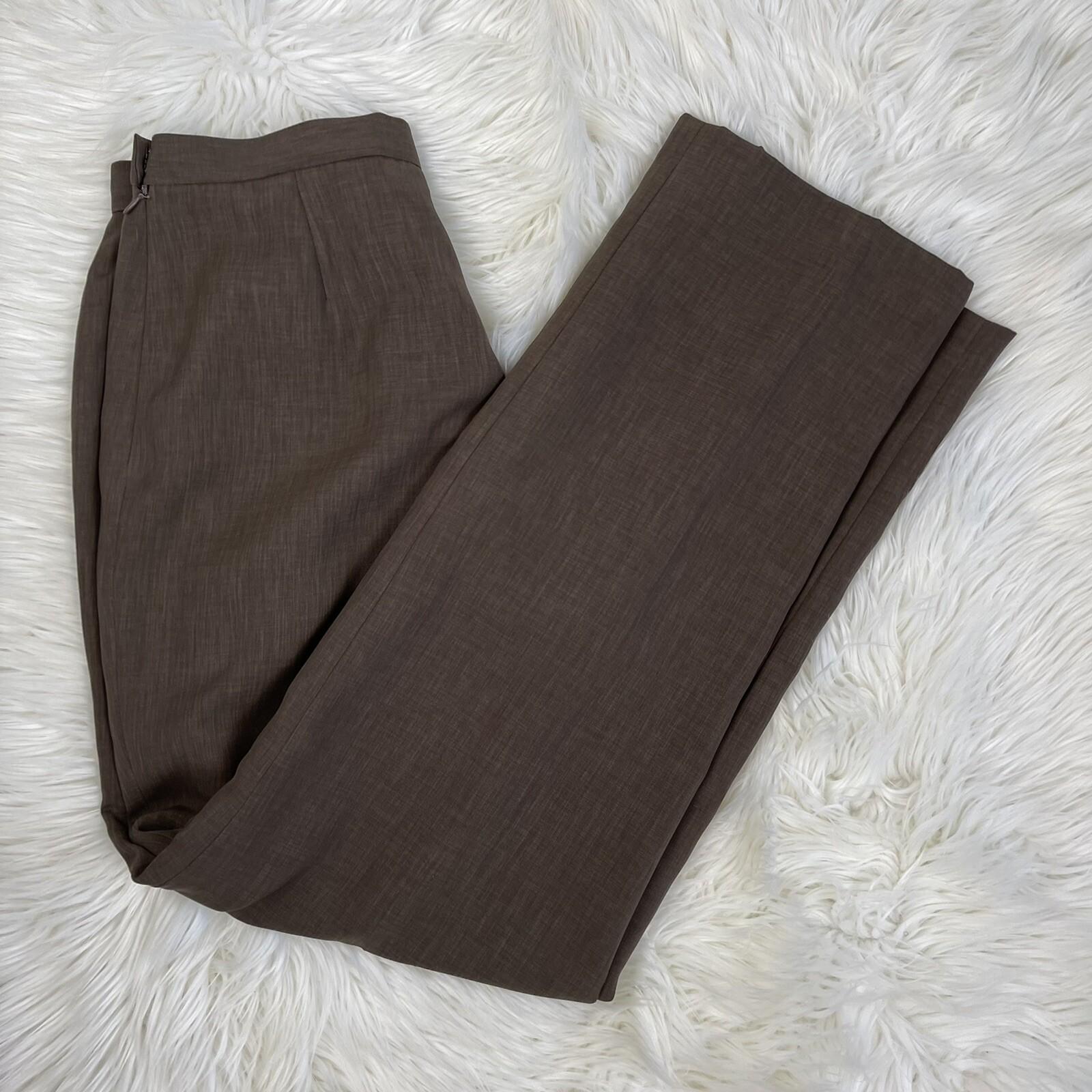 KASPER 2PC Open Front Darkwood Aurora Polyester Open Front Pant Suit Size 10