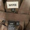 KASPER 2PC Open Front Darkwood Aurora Polyester Open Front Pant Suit Size 10
