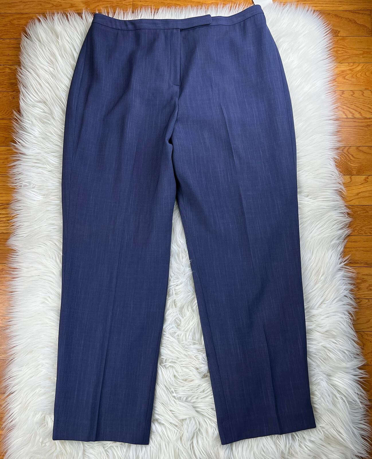 New LARRY LEVINE 2PC Purple Polyester Double Breasted Pant Suit SZ 18 MSRP 0