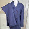 New LARRY LEVINE 2PC Purple Polyester Double Breasted Pant Suit SZ 18 MSRP 0