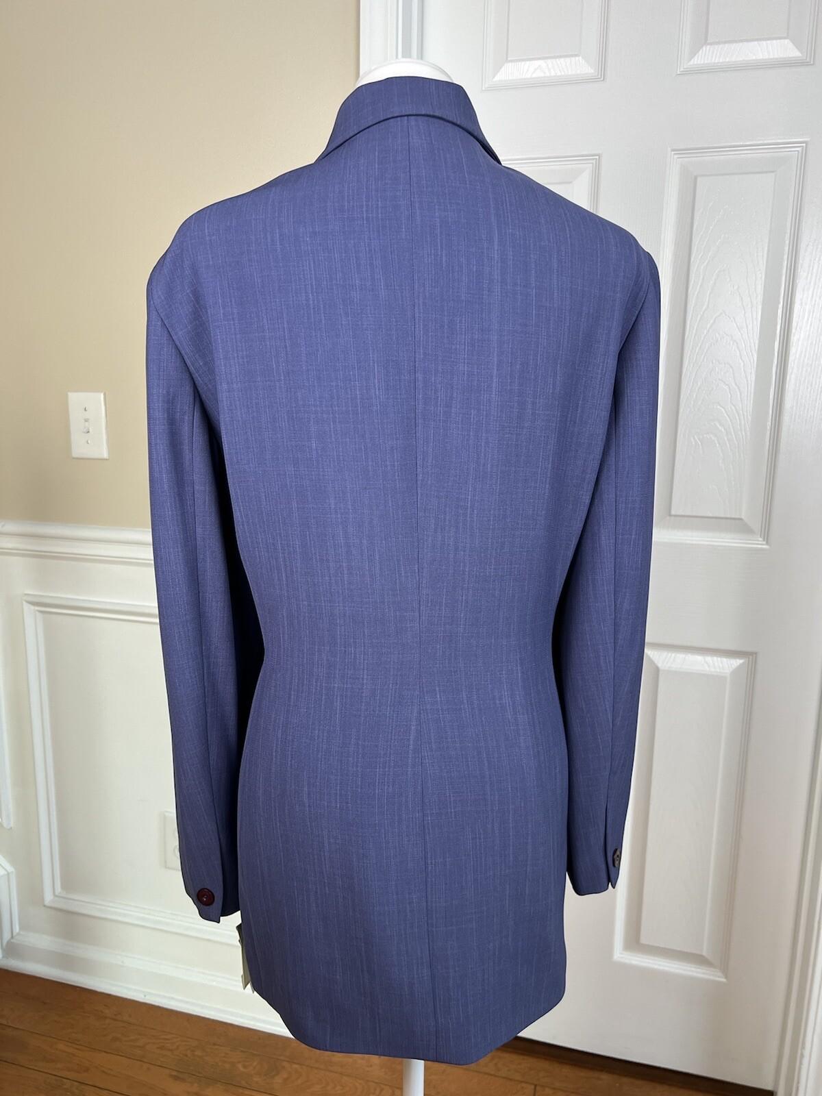 New LARRY LEVINE 2PC Purple Polyester Double Breasted Pant Suit SZ 18 MSRP 0