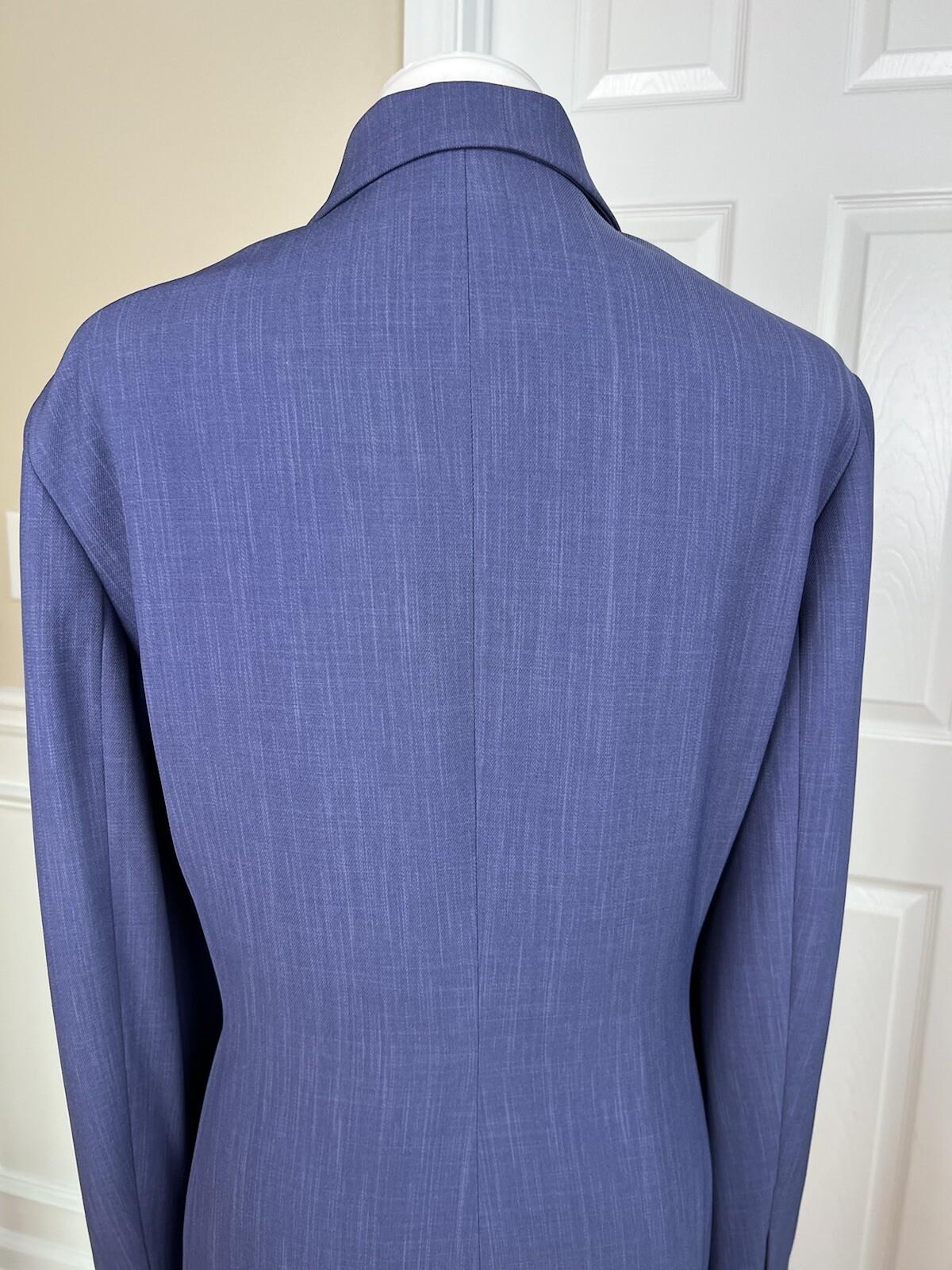 New LARRY LEVINE 2PC Purple Polyester Double Breasted Pant Suit SZ 18 MSRP 0