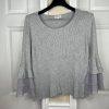 NEIMAN MARCUS Women Knit Viscose Woven Pull on Bell Sleeve Sweater Size L