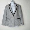 Tahari ASL Cotton Polyester Stretch Pant Suit 10 Navy Blue White Striped 2PC