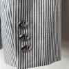 Tahari ASL Cotton Polyester Stretch Pant Suit 10 Navy Blue White Striped 2PC