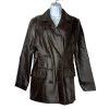 Newport News Leather Jacket Size M Brown Double Breasted Y2K Minimalist Preppy