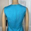 Le Suit Linen Rayon Skirt Suit Top Size 4P Blue White Open Front Lined 3PC New