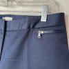 Tahari ASL Cotton Polyester Stretch Pant Suit 10 Navy Blue White Striped 2PC
