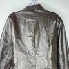 Newport News Leather Jacket Size M Brown Double Breasted Y2K Minimalist Preppy