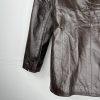 Newport News Leather Jacket Size M Brown Double Breasted Y2K Minimalist Preppy