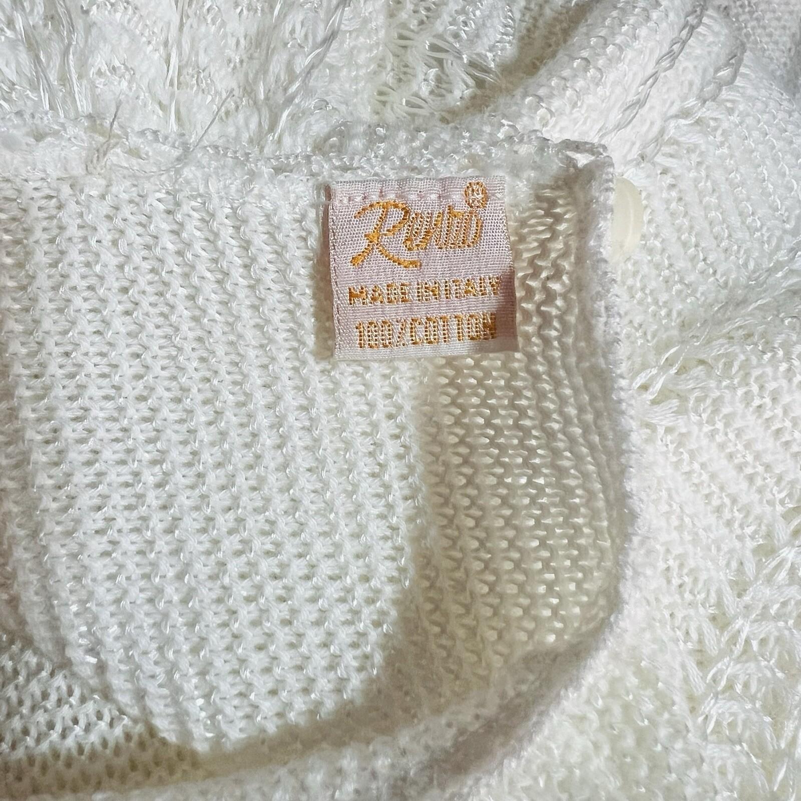 10-1622.jpg Renzo Vtg Christening Baby Gown 4T White Handknitted Ruffle Long Dress Baptism