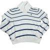 Brooks Brothers 346 Men Cotton White Blue Striped Shawl Collar Pullover  Size L