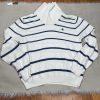 Brooks Brothers 346 Men Cotton White Blue Striped Shawl Collar Pullover  Size L