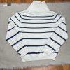 Brooks Brothers 346 Men Cotton White Blue Striped Shawl Collar Pullover  Size L