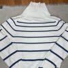 Brooks Brothers 346 Men Cotton White Blue Striped Shawl Collar Pullover  Size L