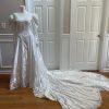 Unbranded Women Stunning White Beaded Wedding and Train Wedding Dress Size