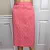 NINE WEST 2PC Coral Polyester Cotton Lined Belted Cocktail Skirt Suit Size 14
