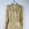 10-1658.jpg Kivari Lani Front Tie Dress S Green Floral Keyhole Midi Ruffle High Low Smocked