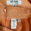 Suit Studio Polyester Rayon Skirt Suit 6P Orange Collarless Classic Lined 2PC