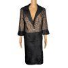 STACY ADAMS Brown Black Metallic Polyester Cocktail Fancy Skirt Suit Size 14