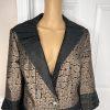 STACY ADAMS Brown Black Metallic Polyester Cocktail Fancy Skirt Suit Size 14