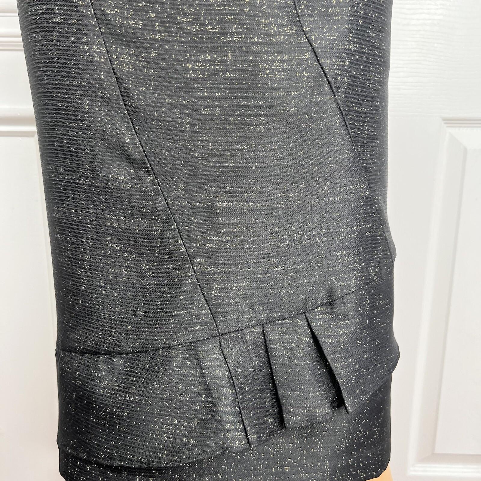 STACY ADAMS Brown Black Metallic Polyester Cocktail Fancy Skirt Suit Size 14