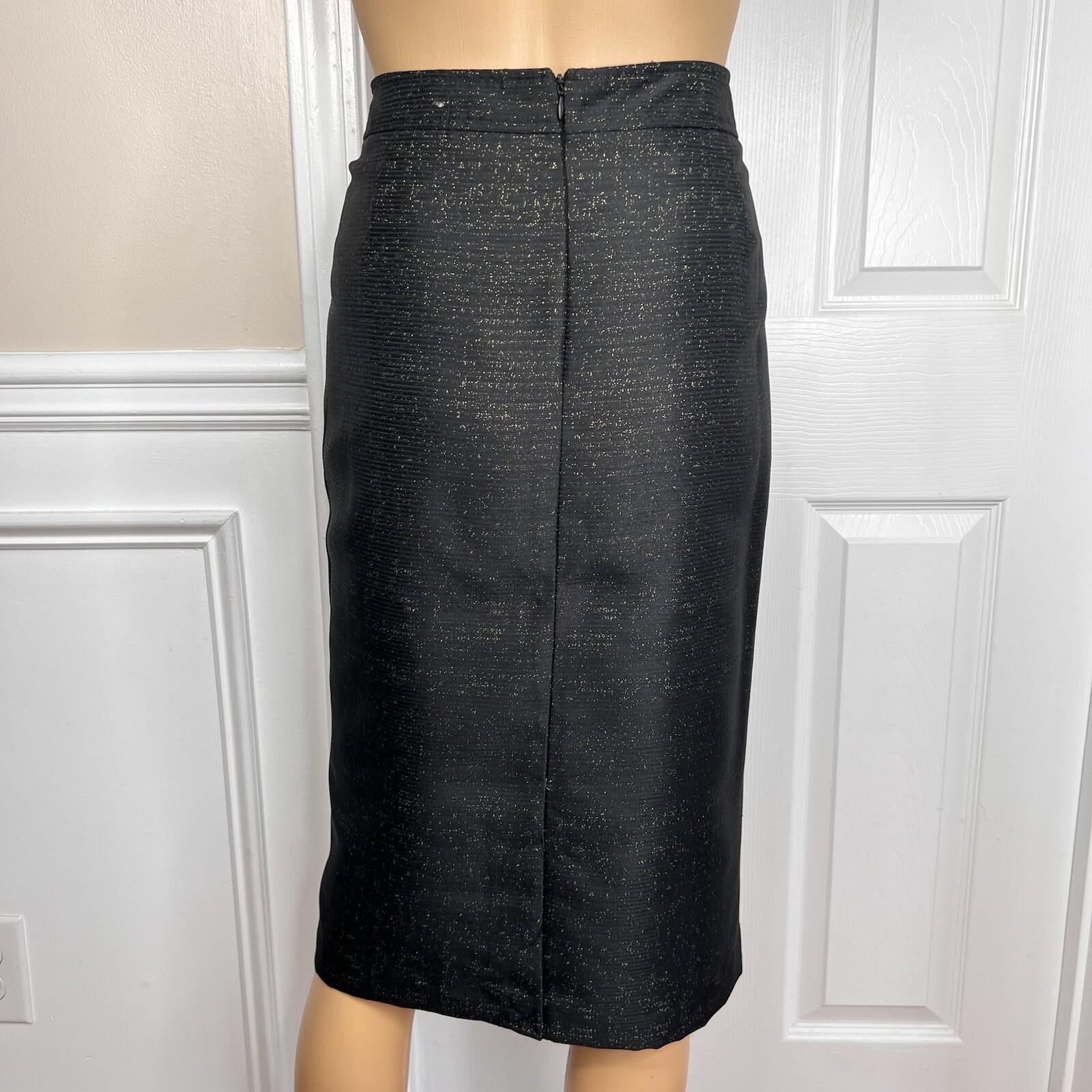 STACY ADAMS Brown Black Metallic Polyester Cocktail Fancy Skirt Suit Size 14