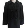 Marvin Richards Women Double Breasted Wool Blend Black Coat  Size M