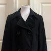 Marvin Richards Women Double Breasted Wool Blend Black Coat  Size M