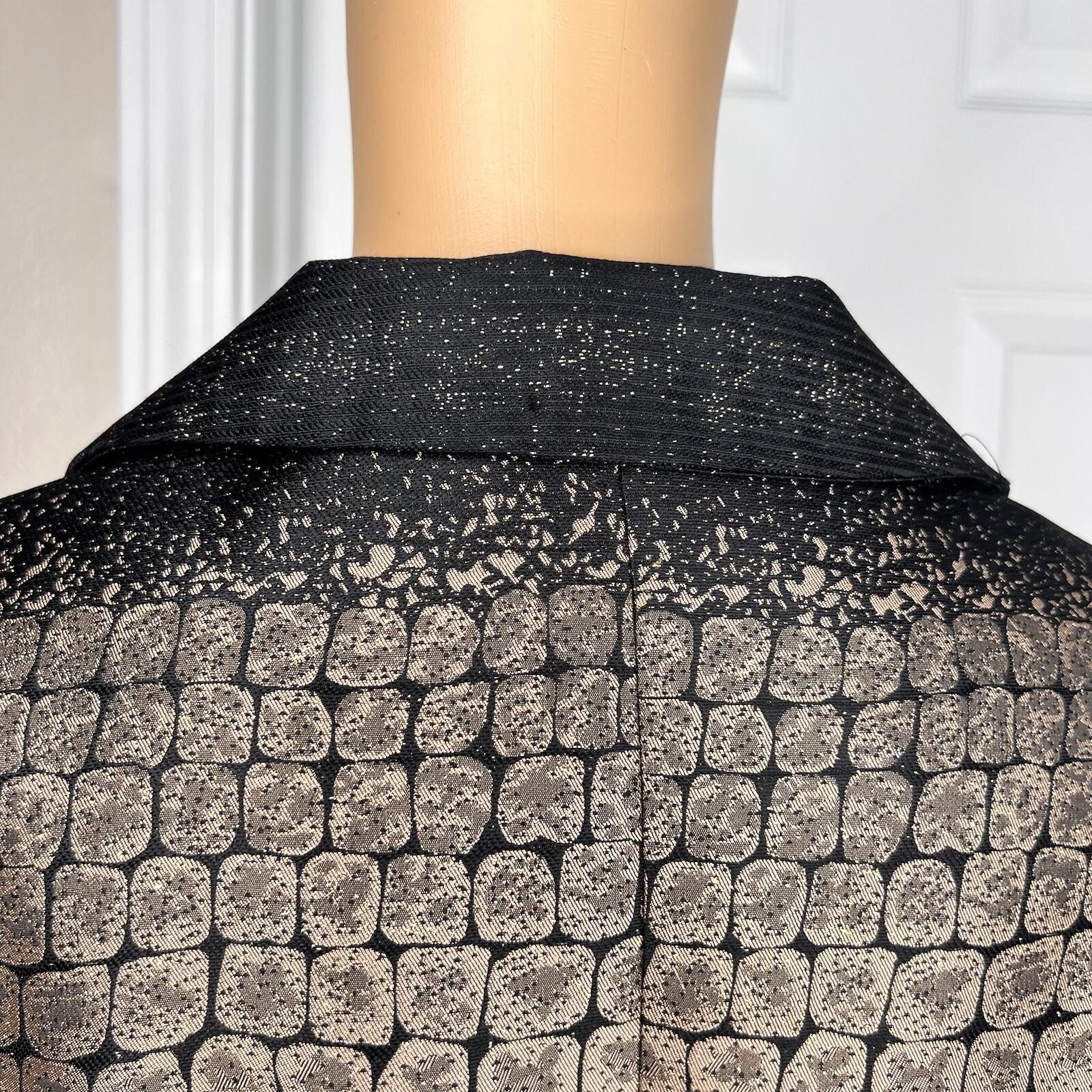 STACY ADAMS Brown Black Metallic Polyester Cocktail Fancy Skirt Suit Size 14