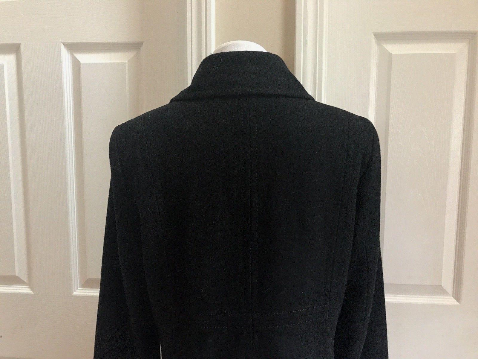 Marvin Richards Women Double Breasted Wool Blend Black Coat  Size M