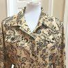St John Marie Gray Collection Print Denim Jacket L Beige Black Embroidered Lace