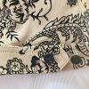 St John Marie Gray Collection Print Denim Jacket L Beige Black Embroidered Lace