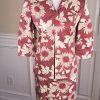 LARRY LEVINE Women 2 PC Red Floral Cotton Skirt Suit Size 4