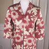LARRY LEVINE Women 2 PC Red Floral Cotton Skirt Suit Size 4