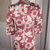 LARRY LEVINE Women 2 PC Red Floral Cotton Skirt Suit Size 4
