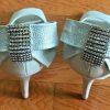 STUART WEITZMANN Women’s Elegant Cocktail Party Silver Beaded Shoes Size 8 M