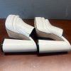 Pazzle Stack Beige Platform Chunky High Heel Shoes Open toes Slip on size 8 New