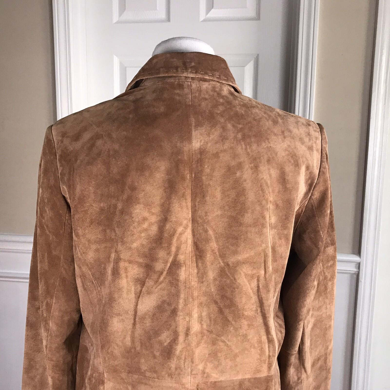 RELATIVITY Women 2 PC Brown Leather Suede Skirt (Size 8) Jacket (Size M)