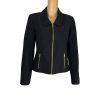 CALVIN KLEIN Women Black Polyester Rayon Spandex Lined Zip Up Blazer Size 6
