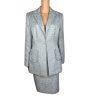 LARRY LEVINE 2PC Sage Polyester Lined Single Breasted Cocktail Skirt Suit SZ 10