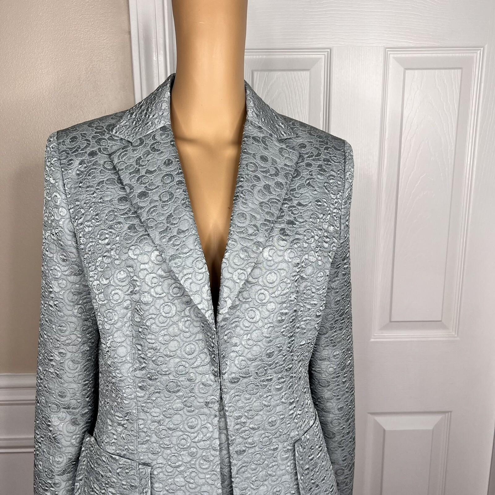 LARRY LEVINE 2PC Sage Polyester Lined Single Breasted Cocktail Skirt Suit SZ 10