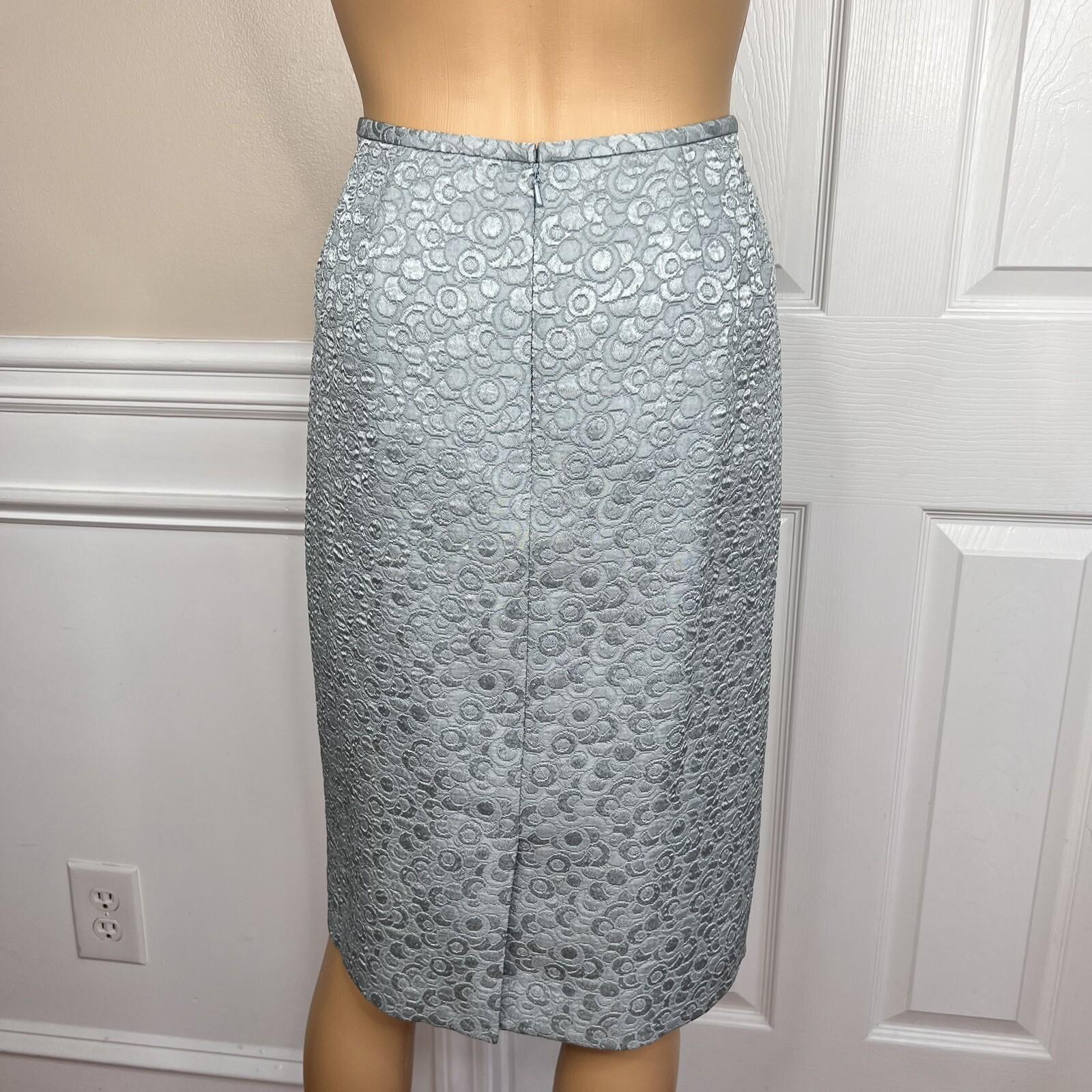 LARRY LEVINE 2PC Sage Polyester Lined Single Breasted Cocktail Skirt Suit SZ 10