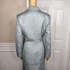LARRY LEVINE 2PC Sage Polyester Lined Single Breasted Cocktail Skirt Suit SZ 10